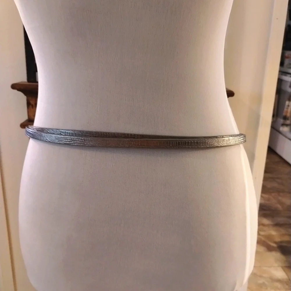 Chico's Silver Women's Belt With Pewter Color Accents Size M/L
